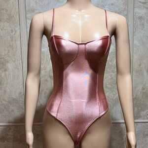 H&M Blush Satin Bodysuit